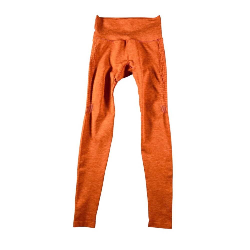 Alphalete Womens Surface Seamless Leggings Orange High Waist Athletic Size Small